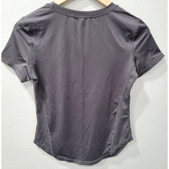 Womens Shein Gray Short Sleeve Athletic Top with Side Mesh Panels Size S - Picture 4 of 6